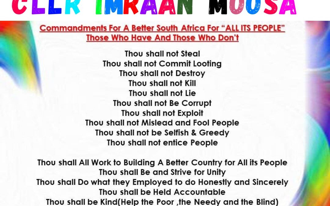 Commandments For A Better South Africa